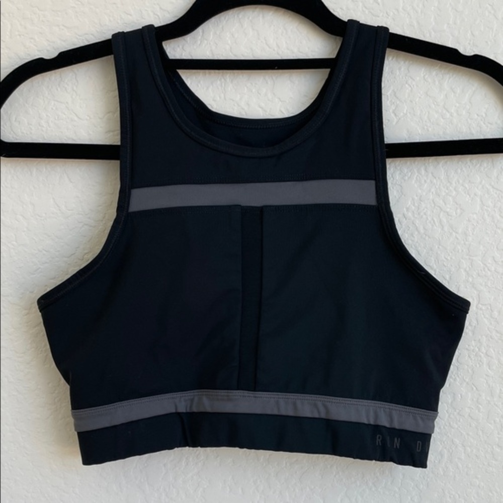 Nike Black And Gray Run Dvn Sports Bra S